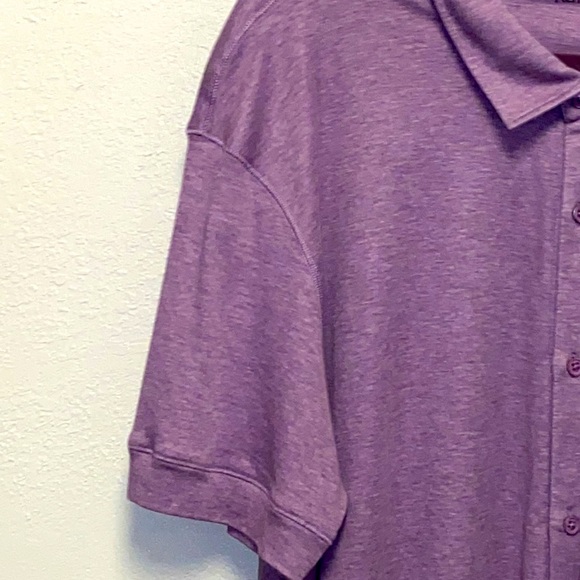Raffi Big and Tall Size XXL Purple Short Sleeve Button Down Shirt: 4913 - Picture 3 of 8